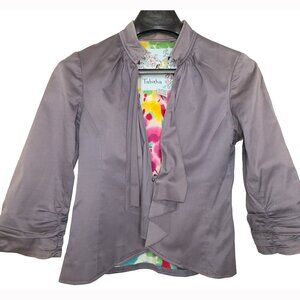 Anthropologie Tabitha Grey Jacket, With Ruched Sleeves